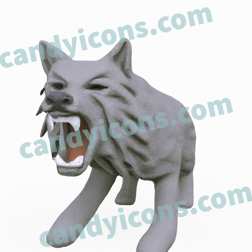 A fierce and snarling wolf with teeth bared  app icon - ai app icon generator - phone app icon - app icon aesthetic