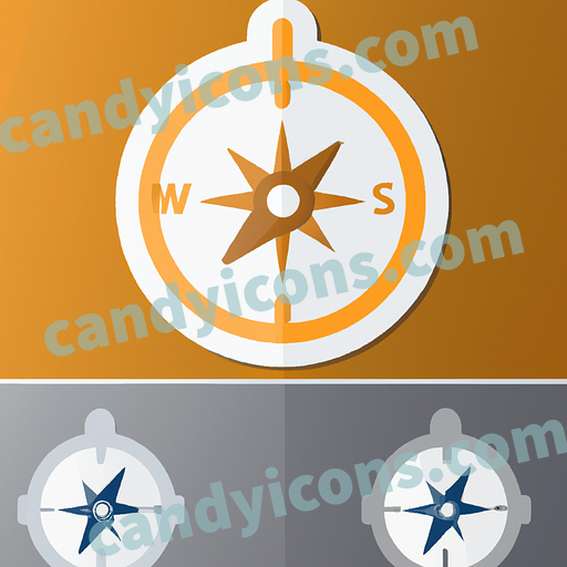 A stylized compass with north-south pointing needle  app icon - ai app icon generator - phone app icon - app icon aesthetic