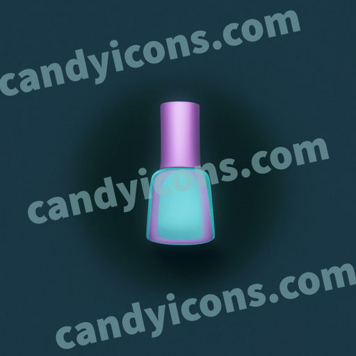 An app icon of A nail polish bottle in azure , white , teal , yellow color scheme