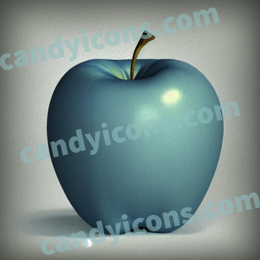 An app icon of An apple in blue grey , antique white color scheme