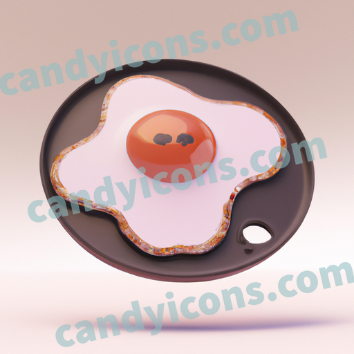 An app icon of A pad with fried egg in orchid , gunmetal grey , baby pink , cinnamon color scheme
