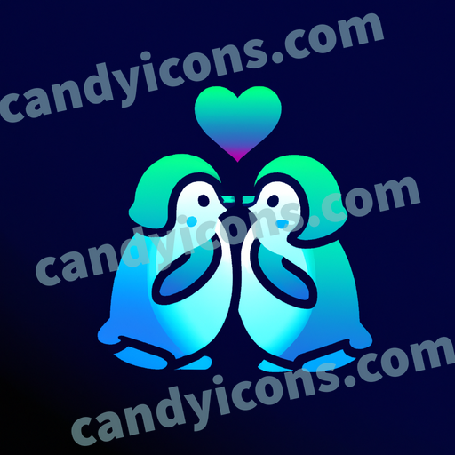 Penguins in love app icon - ai app icon generator - phone app icon - app icon aesthetic