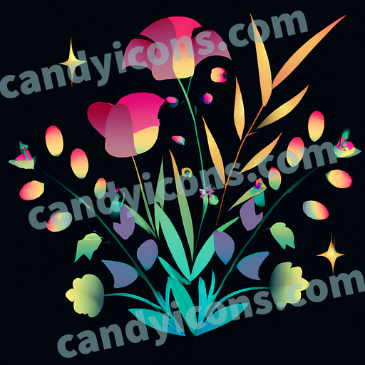 A vibrant and colorful bouquet of wildflowers  app icon - ai app icon generator - phone app icon - app icon aesthetic