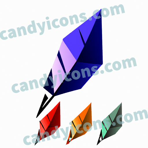 A stylized feather pen  app icon - ai app icon generator - phone app icon - app icon aesthetic