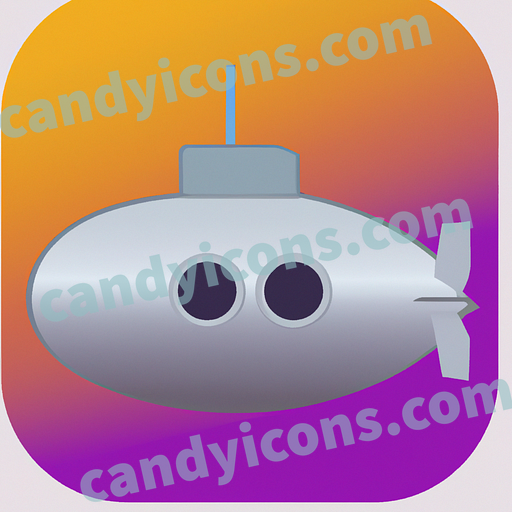 A sleek and ominous submarine  app icon - ai app icon generator - phone app icon - app icon aesthetic