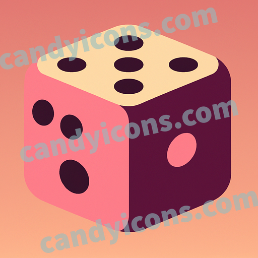 A stylized dice  app icon - ai app icon generator - phone app icon - app icon aesthetic