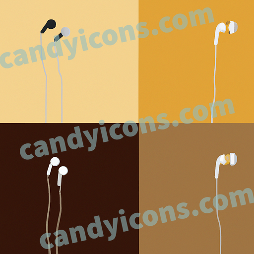 A minimalist headphones with cord  app icon - ai app icon generator - phone app icon - app icon aesthetic