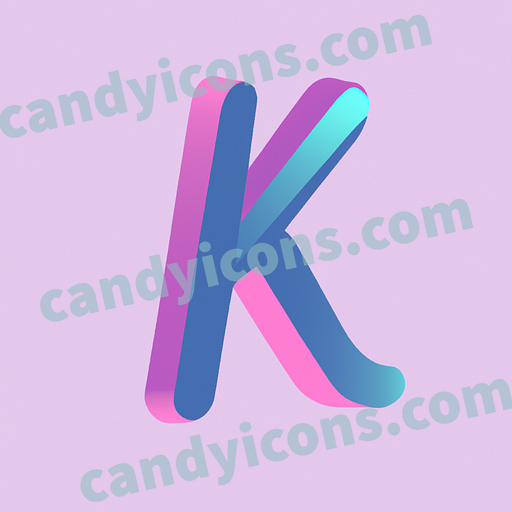 A bubbly letter K with rounded edges  app icon - ai app icon generator - phone app icon - app icon aesthetic