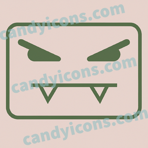 An angry, frowning smiley face with furrowed brow and clenched teeth  app icon - ai app icon generator - phone app icon - app icon aesthetic