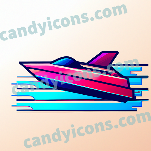 a speedboat app icon - ai app icon generator - phone app icon - app icon aesthetic