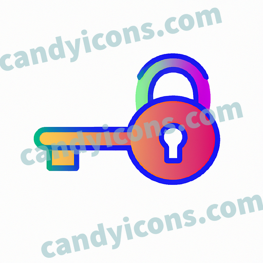 A stylized lock and key  app icon - ai app icon generator - phone app icon - app icon aesthetic