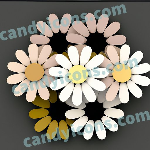 A cluster of fluffy, white daisies  app icon - ai app icon generator - phone app icon - app icon aesthetic