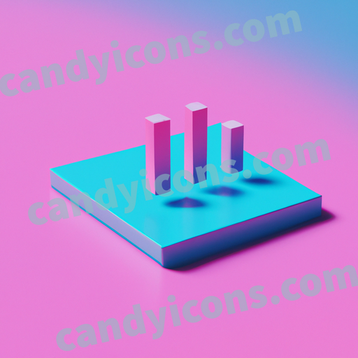 An app icon of A view columns  in light blue , rose red , dusty rose , blue violet color scheme