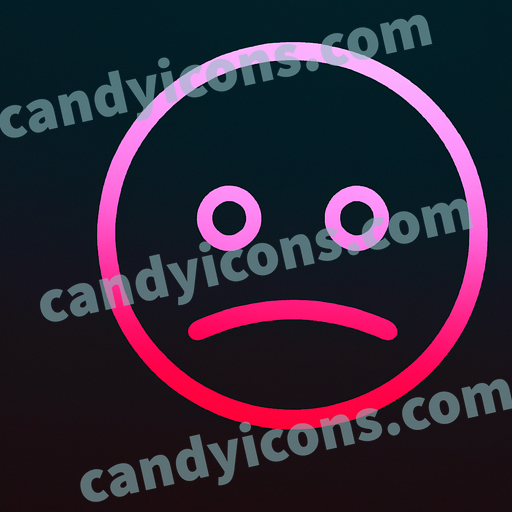 A sullen, sulking smiley face  app icon - ai app icon generator - phone app icon - app icon aesthetic