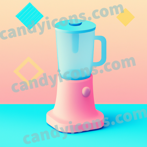 An app icon of A Silicone Blender in sienna , cornflower blue , blush pink , turquoise color scheme