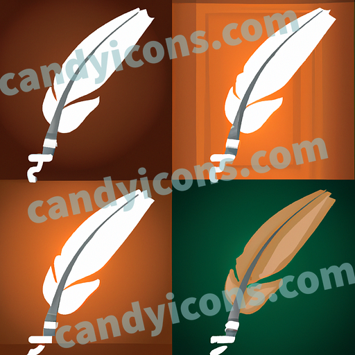 A stylized feather pen  app icon - ai app icon generator - phone app icon - app icon aesthetic