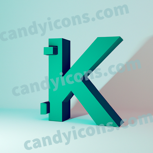 A sleek and modern letter K  app icon - ai app icon generator - phone app icon - app icon aesthetic