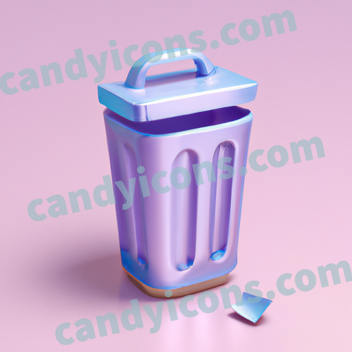 An app icon of Trash can in alice blue , slate , eggplant , pastel blue color scheme