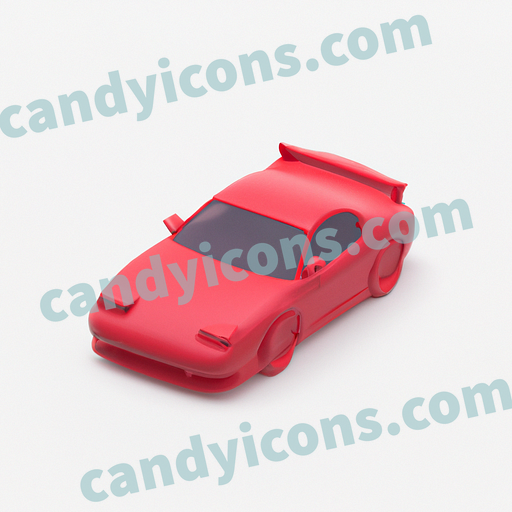 A red sports car with a spoiler  app icon - ai app icon generator - phone app icon - app icon aesthetic