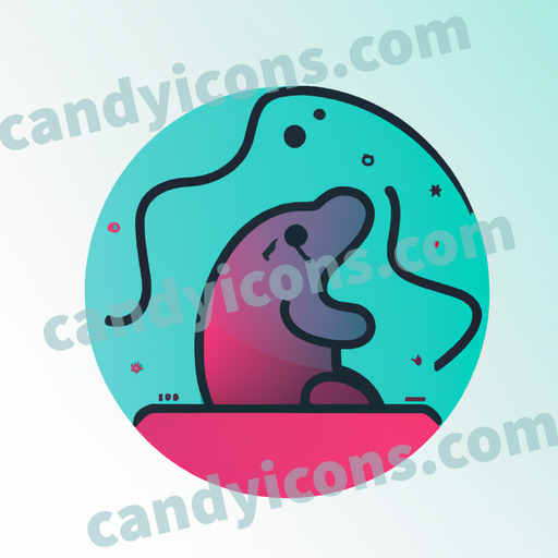 An app icon of A Mole in dark cyan , rose , rosy brown , mint color scheme