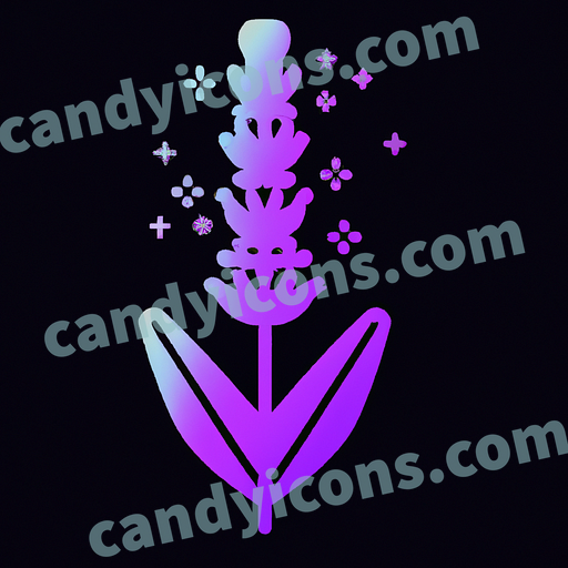 A fragrant lavender blossom with stem and leaves  app icon - ai app icon generator - phone app icon - app icon aesthetic
