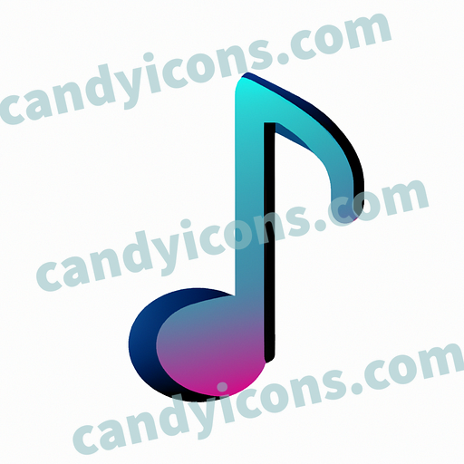 A stylized musical note app icon - ai app icon generator - phone app icon - app icon aesthetic