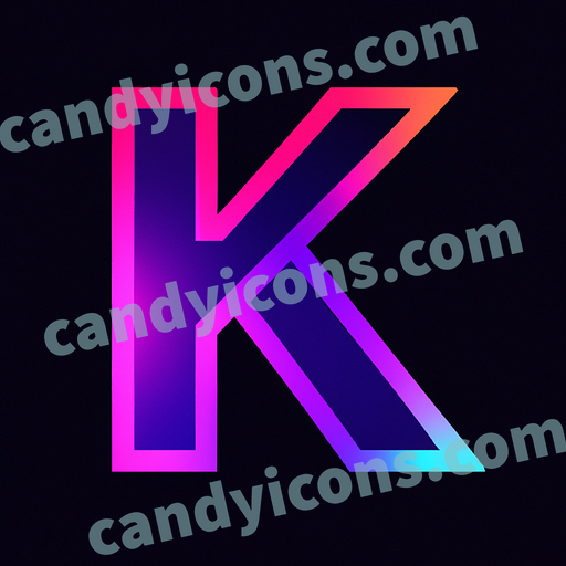 A futuristic letter K with a neon design  app icon - ai app icon generator - phone app icon - app icon aesthetic