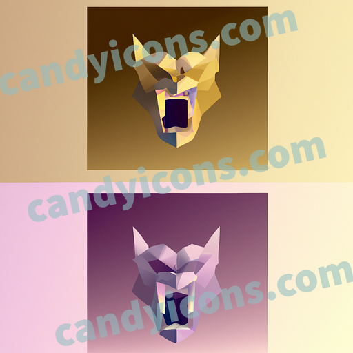 A fierce, snarling wolf with bared teeth  app icon - ai app icon generator - phone app icon - app icon aesthetic
