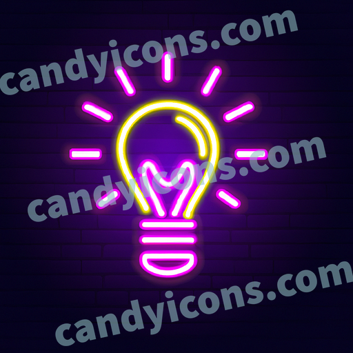 A stylized lightbulb  app icon - ai app icon generator - phone app icon - app icon aesthetic