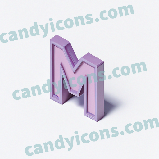 A tall, modern letter M with thin lines  app icon - ai app icon generator - phone app icon - app icon aesthetic