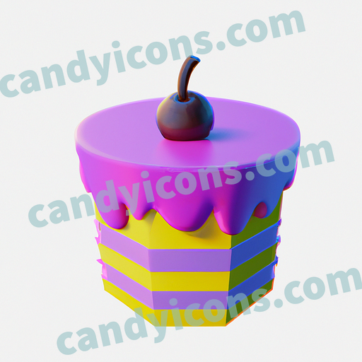a delicious cake with a cherry on top app icon - ai app icon generator - phone app icon - app icon aesthetic