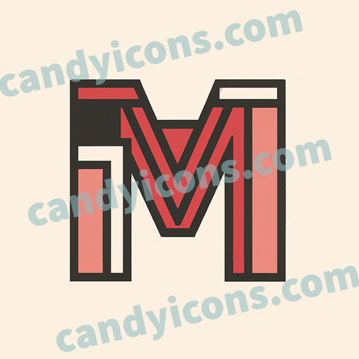 A bold, architectural letter M  app icon - ai app icon generator - phone app icon - app icon aesthetic