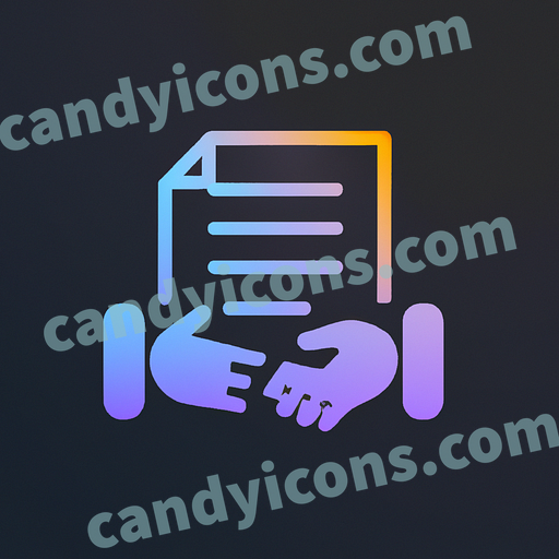 a paper contract with hand shaking app icon - ai app icon generator - phone app icon - app icon aesthetic