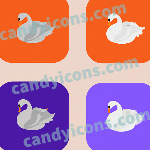 A graceful swan  app icon - ai app icon generator - phone app icon - app icon aesthetic