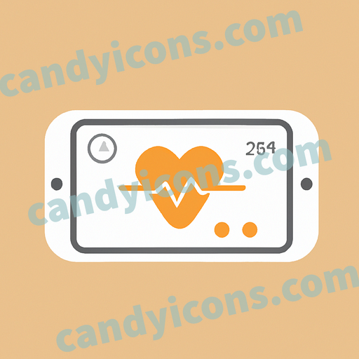 A stylized heart rate monitor app icon - ai app icon generator - phone app icon - app icon aesthetic