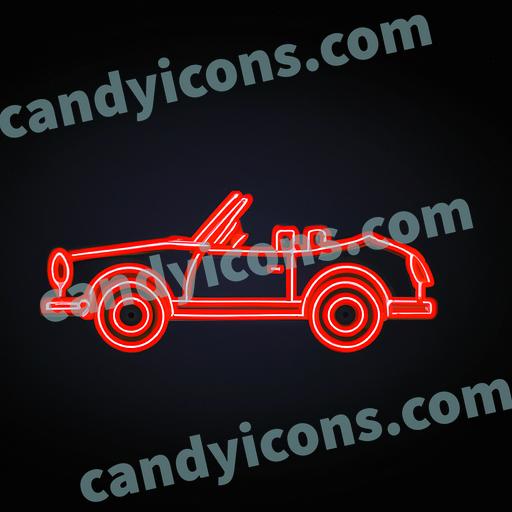 A vintage, cherry-red convertible car  app icon - ai app icon generator - phone app icon - app icon aesthetic