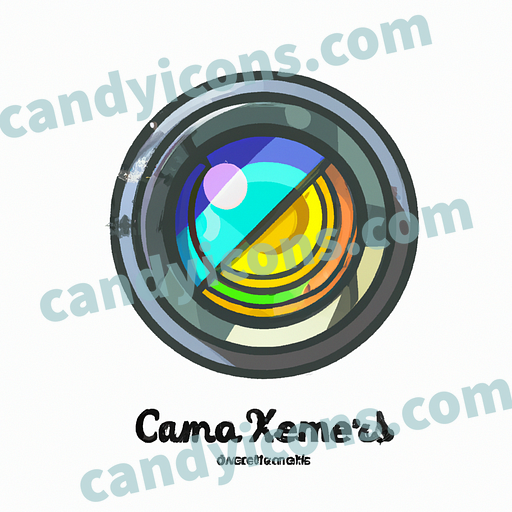 A stylized camera lens with aperture  app icon - ai app icon generator - phone app icon - app icon aesthetic