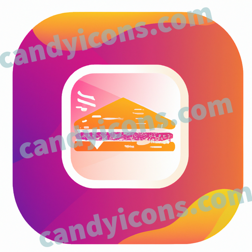 An app icon of Pieces of sandwich in navajo white , lily , burnt orange , honey dew color scheme