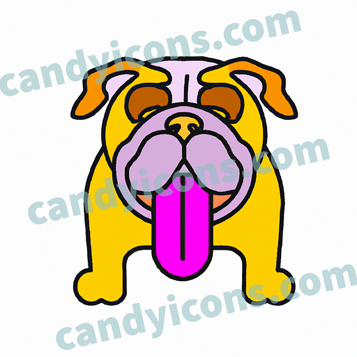 A goofy, tongue-lolling bulldog  app icon - ai app icon generator - phone app icon - app icon aesthetic