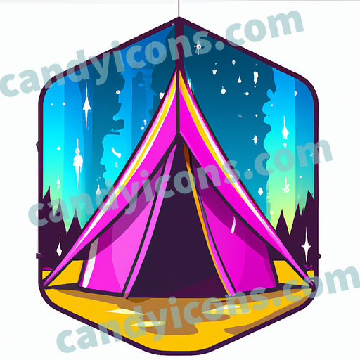 a tent with a starry sky app icon - ai app icon generator - phone app icon - app icon aesthetic
