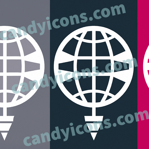 A stylized globe with north-south axis lines  app icon - ai app icon generator - phone app icon - app icon aesthetic