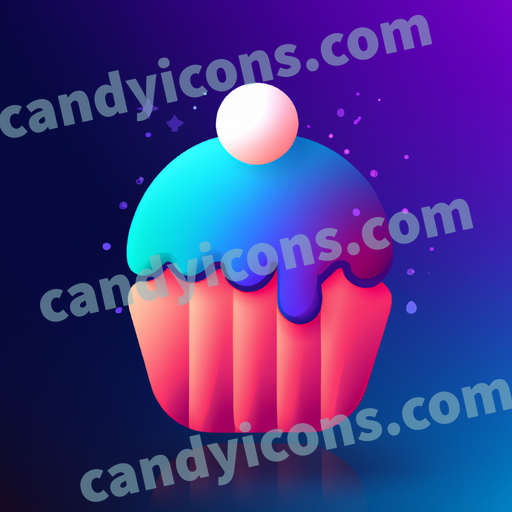 An app icon of A cupcake in cornflower blue , dark orchid , whitesmoke , bisque color scheme