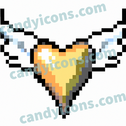 a love heart icon with wings  app icon - ai app icon generator - phone app icon - app icon aesthetic