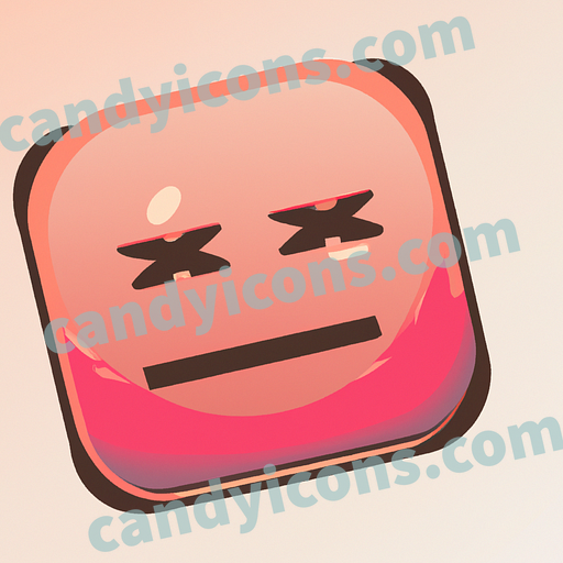 A mocking, sarcastic smiley face  app icon - ai app icon generator - phone app icon - app icon aesthetic