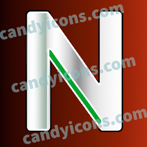 A tall, stately letter N in crisp lines  app icon - ai app icon generator - phone app icon - app icon aesthetic