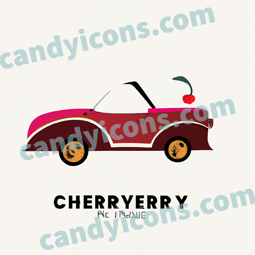 A vintage, cherry-red convertible car  app icon - ai app icon generator - phone app icon - app icon aesthetic