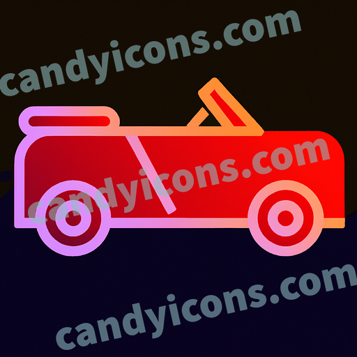 A retro-style red convertible  app icon - ai app icon generator - phone app icon - app icon aesthetic