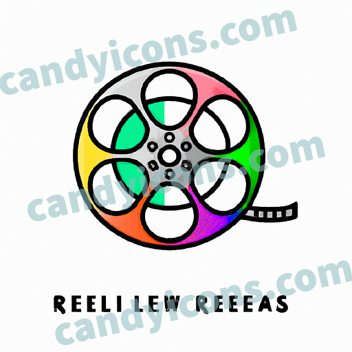 A stylized film reel with sprockets  app icon - ai app icon generator - phone app icon - app icon aesthetic