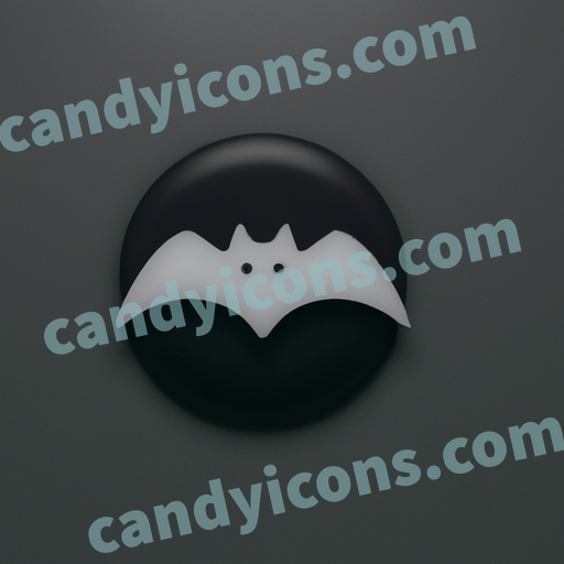 An app icon of Bat in dark grey , cinnabar , medium turquoise , alice blue color scheme