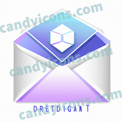A stylized mail envelope with a stamp  app icon - ai app icon generator - phone app icon - app icon aesthetic